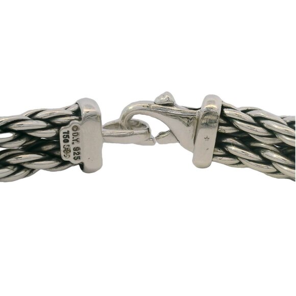 David Yurman RARE 925 Sterling Silver 18kt Yellow Gold Metro 8.5" Bracelet - Picture 5 of 5